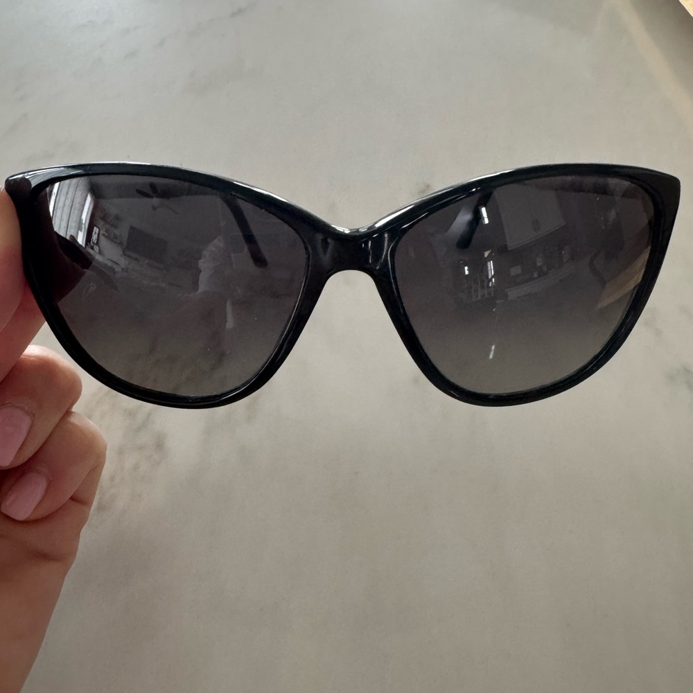 Burberry Black Cat-Eye Sunglasses with Dark Smoke Lenses